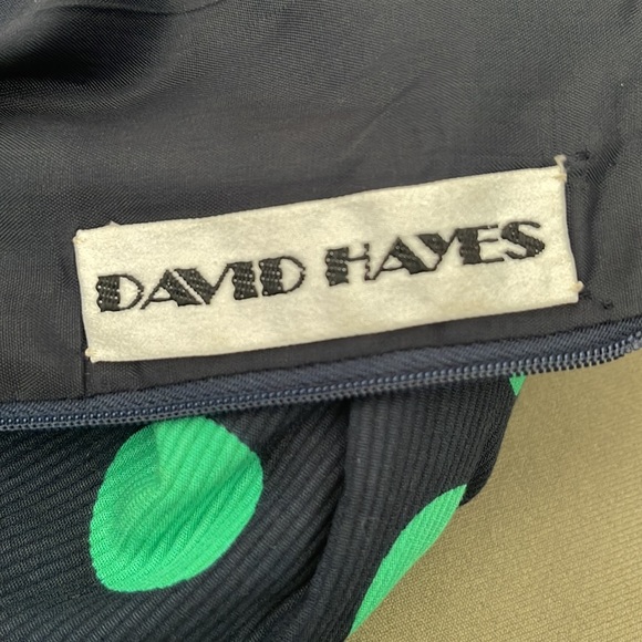 DAVID HAYES Lovely Vintage polka dot  green/ blue color, Womens DRESS size 10” - Picture 9 of 16